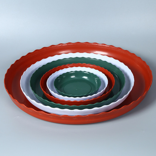Thickened round plastic flower pot tray plastic flower pot chassis bottom pad bottom bracket water tray Qingshan basin wholesale