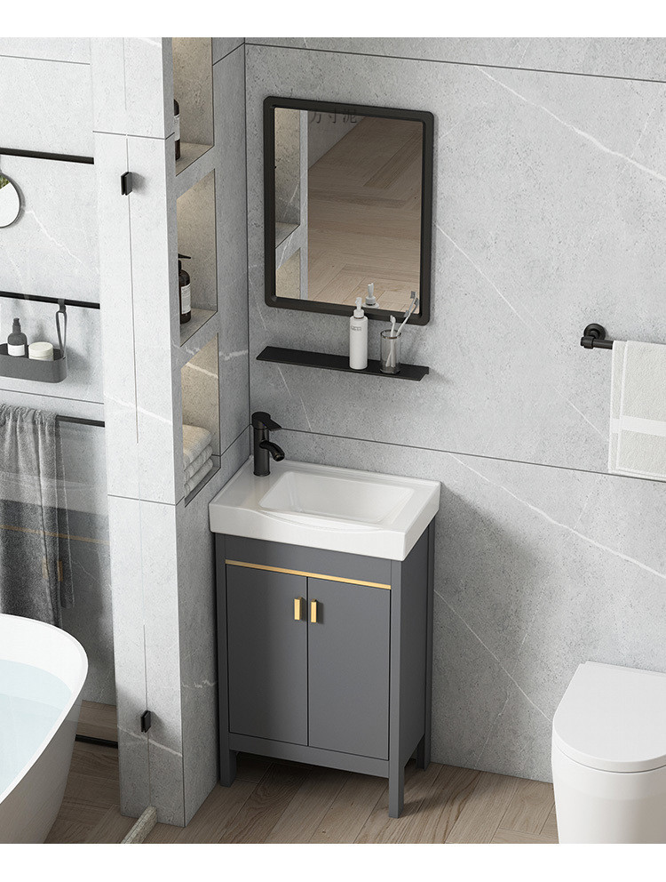 Floor-standing bathroom cabinet, small-sized bathroom washbasin combination, space ultra-narrow washbasin, washbasin and sink, simple undefined