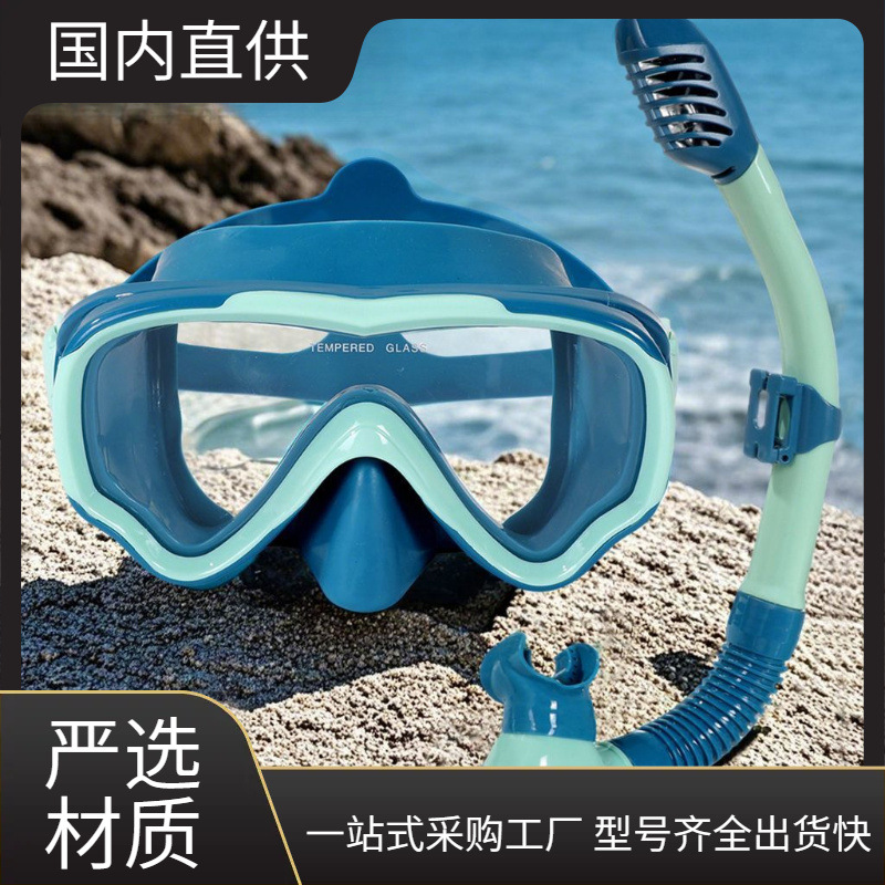 Children's Diving Goggles Mask Snorkeling Three Treasures Set Fully Dry Snorkel Swimming Goggles Equipment Diving Respirator