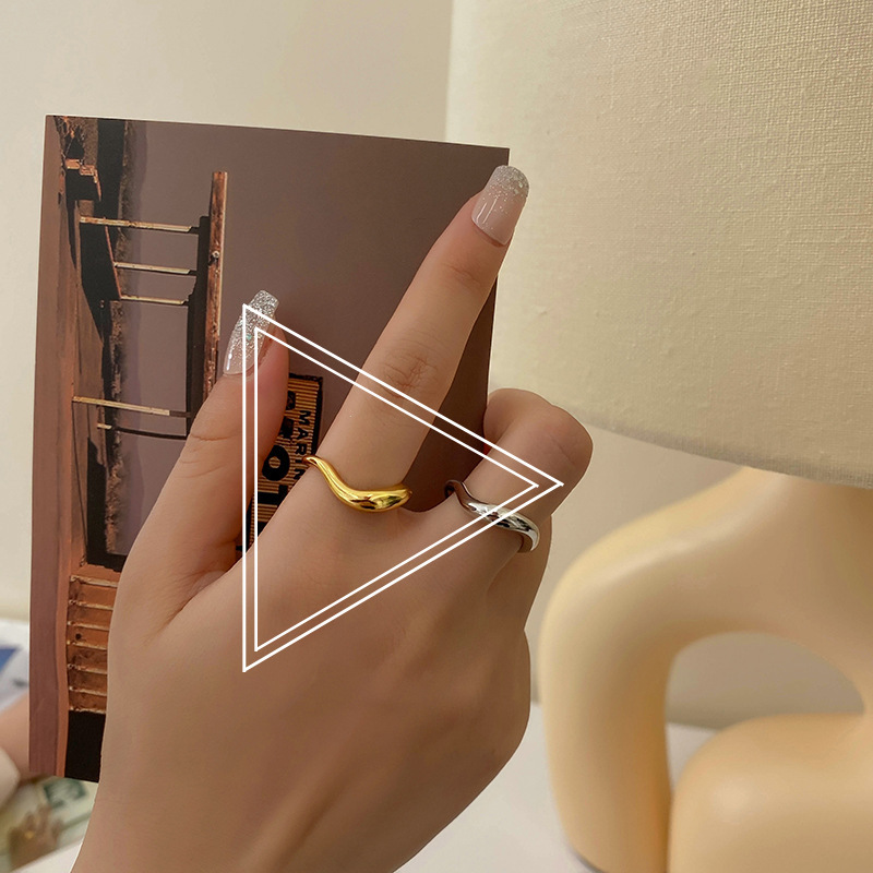 New Korean Style Geometric Irregular Vegetarian Ring Index Finger Ring display picture 1