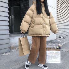 棉服女冬短款加厚棉衣宽松面包服ins潮港风学生韩版棉袄