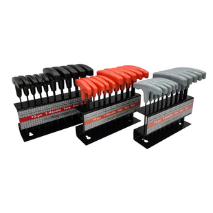 10-piece T-shaped handle hexagon socket metric H2-H10 British 3/32-3/8 plum blossom T7-T40 black + iron frame