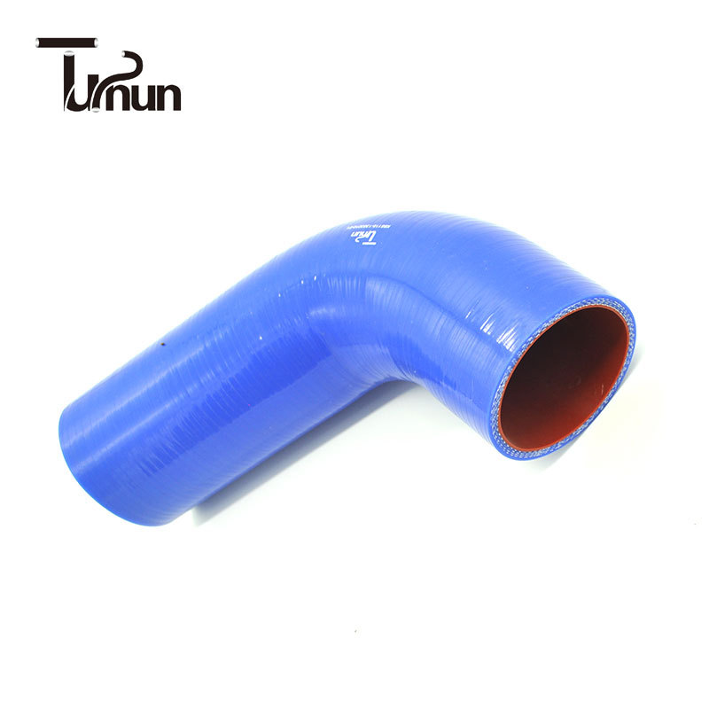 89度弯曲硅胶管聚酯布夹层编织硅胶管