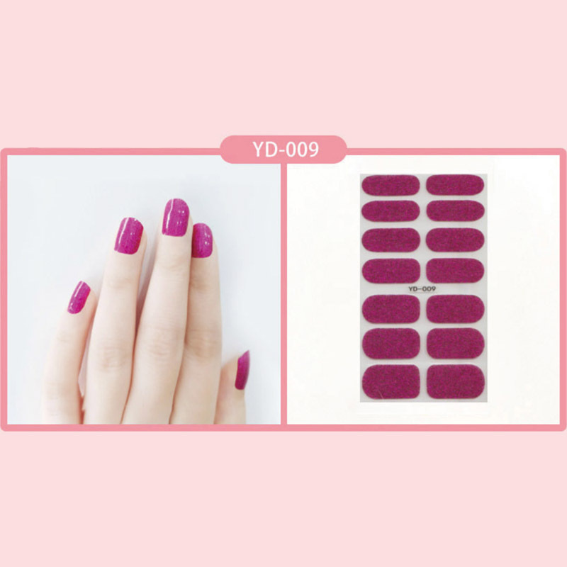 El nuevo parche de uñas en polvo de cebolla de color sólido de Idi 14 pegatinas de uñas pegatinas impermeables duraderas sin sellar fábrica al por mayor