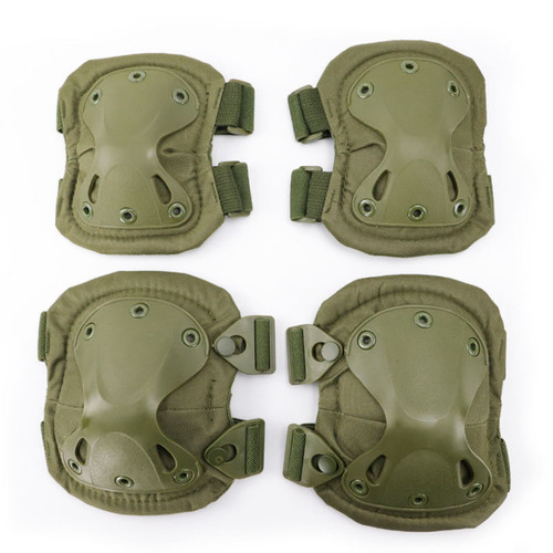 Military Enthusiast Outdoor Knee and Elbow Guard Set with Camouflage Tactical Design for Ground Crawling, Cycling, and Training