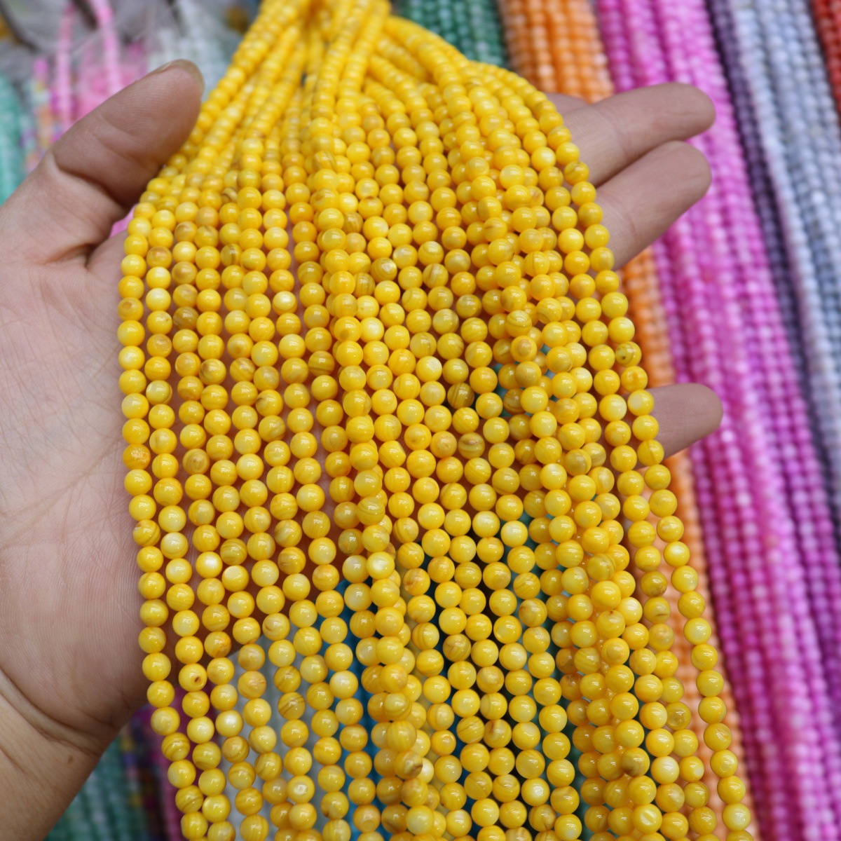 Conchas de agua dulce naturales cuentas mixtas de color 4mm color monocromático bolas perlas sueltas diy joyería accesorios joyería al por mayor image 40