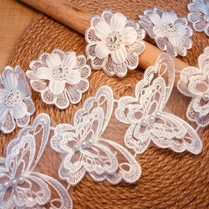 15 Yard Embroidered lace flowers trim ribbon for DIY sewing clothing shoes hats headdress bridal ornament wear home decor curtain gift DIY craft accessories