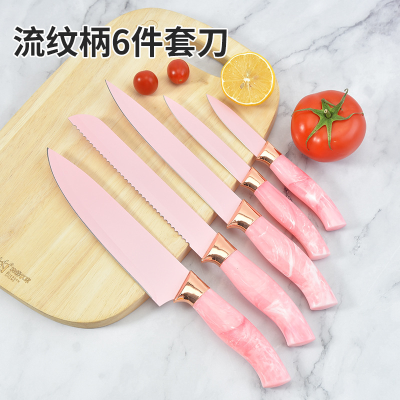 Fábrica directa de dibujos animados creativos cuchillo de cuchillo de cocina cuchillo de frutas cuchillo de cocina cuchillo de 6 piezas