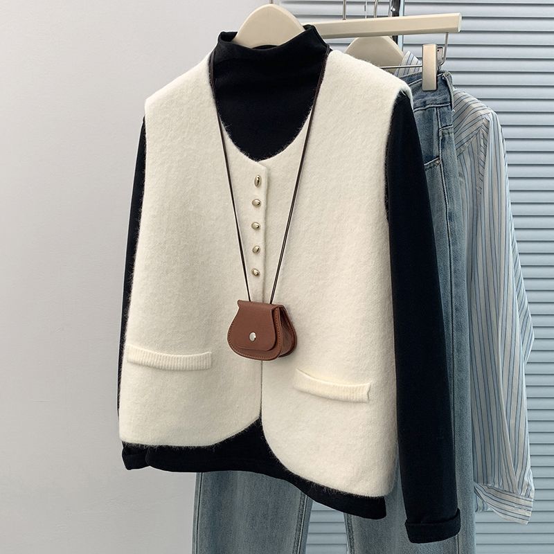 New Product Cardigan Vest Women's Summer French Style Vest Sweater Vest Layered New Sleeveless Jacket