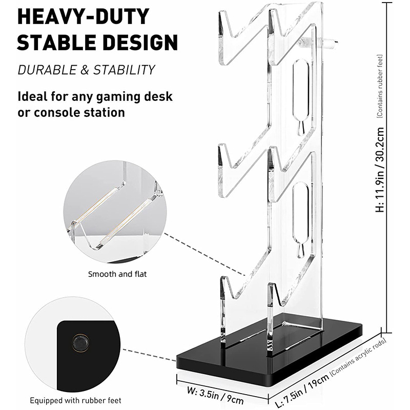 Acrílico transfronterizo de tres capas controlador de juego auriculares display rack PS4 inalámbrico controlador display rack image 5