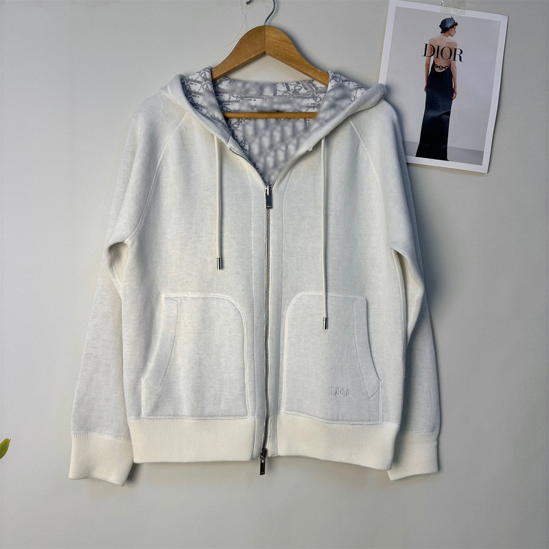 Dropshipping 25Ss D Brand High-End Version Autumn and Winter New Style Reversible Hooded Zip-Up Knit Cardigan Unisex Dropshipping 25Ss D Brand High-End Version Autumn and Winter New Style Reversible Hooded Zip-Up Knit Cardigan Unisex