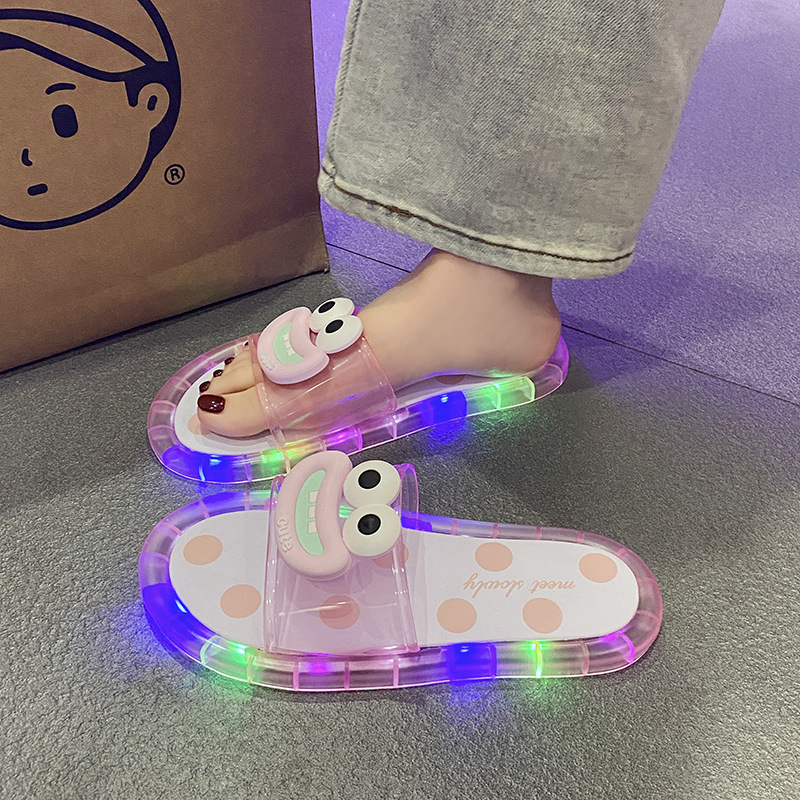 Summer trendy new LED light-up outdoor cool couple's versatile crystal luminous sandals for women Summer trendy new LED light-up outdoor cool couple's versatile crystal luminous sandals for women