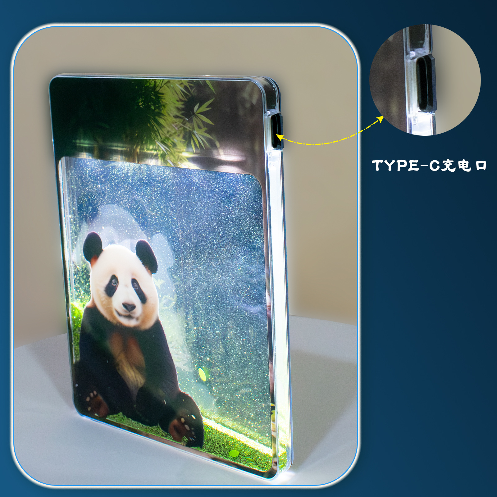 Panda Paradise Atmósfera dinámica Lámpara de arenas movedizas Lámpara de noche Lámpara led personalizada de regalo para niños