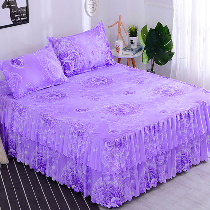 Ruffled Bed Skirt Bedside Bed Sheets Single Piece Bed Cover Simmons Dustproof Protective Cover Bedding Mattress Bottom