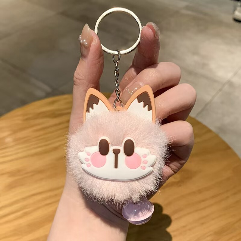 新しい模造レッキスウサギの毛皮のかわいいぬいぐるみ招き猫ベル新年ぬいぐるみペンダントバッグ多用途ギフト卸売|undefined
