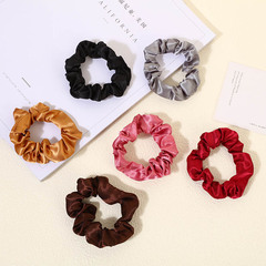 簡約純色大腸發圈韓式色丁綢緞布藝發圈時尚馬尾丸子頭盤發髮飾女