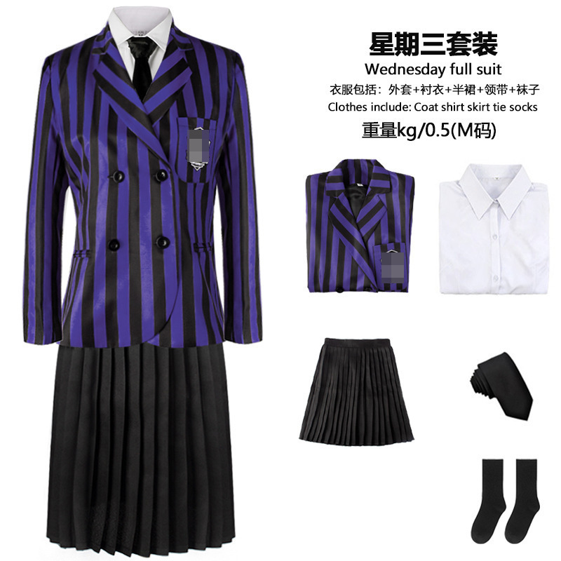 星期散芽当撕一嫁黑色连衣裙COS万圣节男生女生全套校服服装现货|undefined