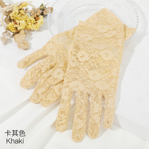 Summer sun protection lace gloves for bridesmaids and brides wedding photography thin mesh lace etiquette wedding gloves