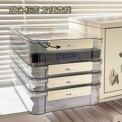 Academic Achiever Exclusive Document Organizer Box, Transparent ID Card File Holder for Junior High School Graduation Certificates, A4 Paper File Storage