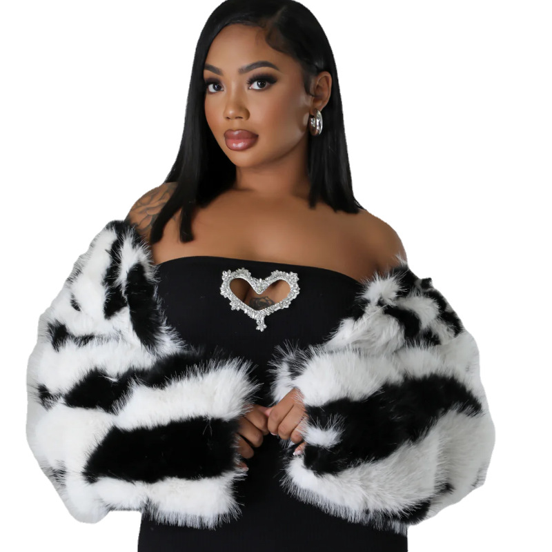HX0375 ropa de mujer transfronteriza europea y americana nueva chaqueta de lana del todo-fósforo
