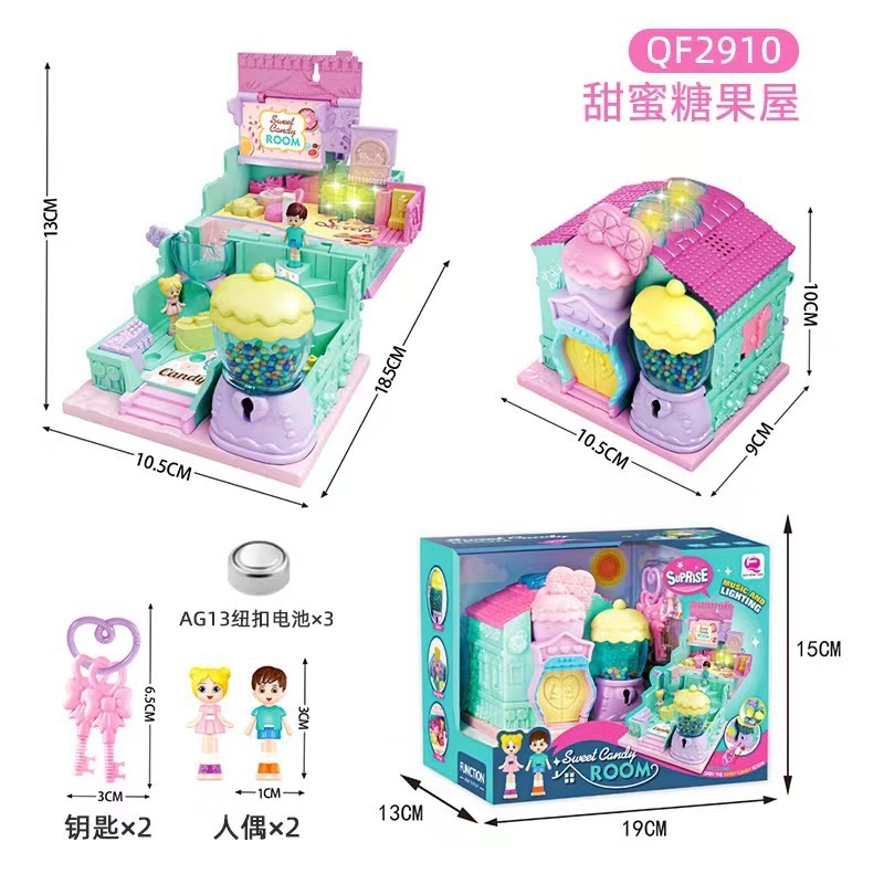 子供向け変幻自在サプライズハウス 女の子向けプリンセスキャッスルヴィラモデル ドールハウスごっこ遊びおもちゃ|undefined