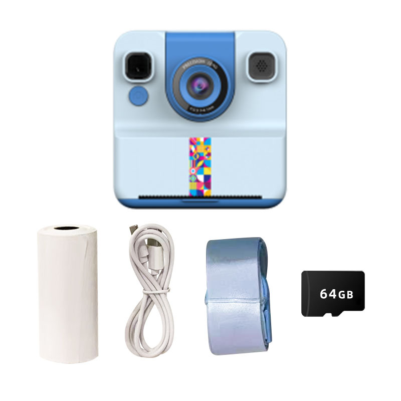 Azul Philips + tarjeta de memoria 64G + papel de impresión * 1 + cable de carga + cable de carga