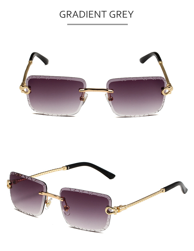 45g Weight Frameless Glasses Structure Sunglasses Classification PC, UV400 Protection Lens Material Polygon Glasses Style Outdoor, Daily Occasion Solid Color Pattern Unisex Gender Casual, Simple Style Style Casual Simple Style Solid Color PC UV400 Protection Polygon Frameless Women's Sunglasses 7