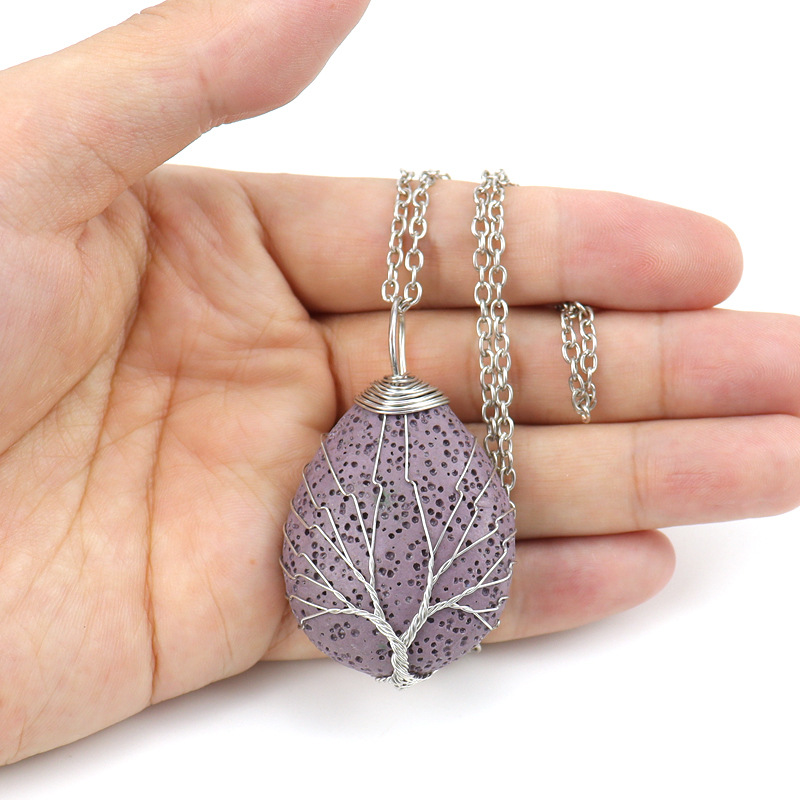 1 Piece Casual Leaf Alloy Volcanic rock Plating Womenu0027S Pendant Necklace