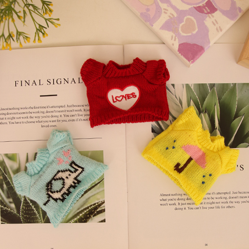 Suéter de peluche de 20cm, accesorios para muñecas, accesorios para bolsos de muñecas de juguete, accesorios para ropa de muñecas para mascotas