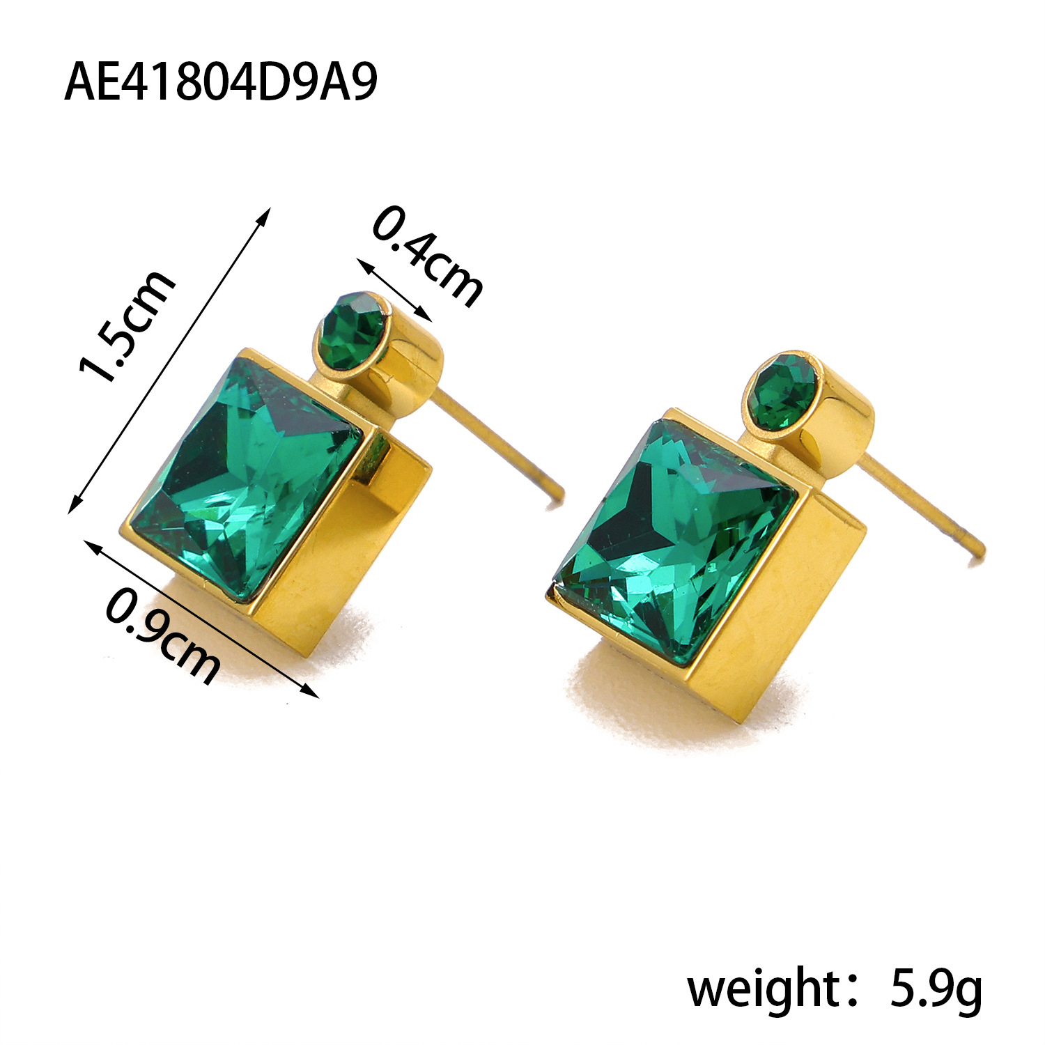 5g Weight Titanium Steel Ear Needle Material Zircon Inlay Material Ear Studs Classification 1 Pair Quantity Holiday, Daily Occasion Titanium Steel Material Square Pattern Women's Gender Plating Design Basic, Modern Style, Classic Style Style 1 Pair Basic Modern Style Classic Style Square Plating Titanium Steel Zircon Ear Studs 9