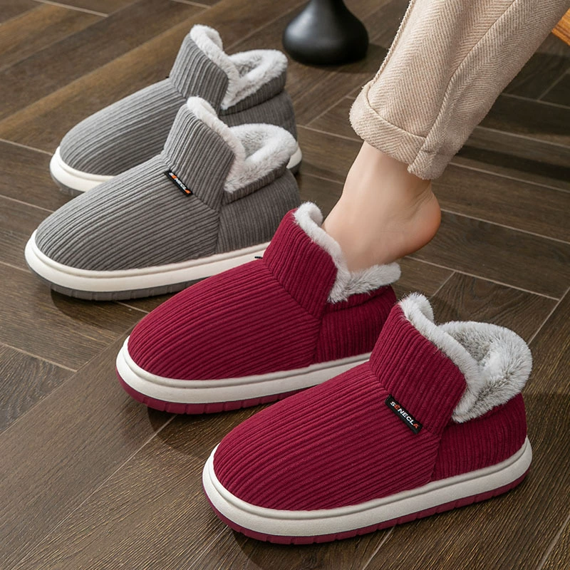 Non-slip winter warm shoes, slippers platform, for middle age, soft sole