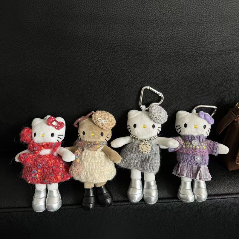Cute Long-Legged Kitty Plush Pendant Dress-Up Doll Clothes Ins-Style Doll Decoration Backpack Keychain for Girls