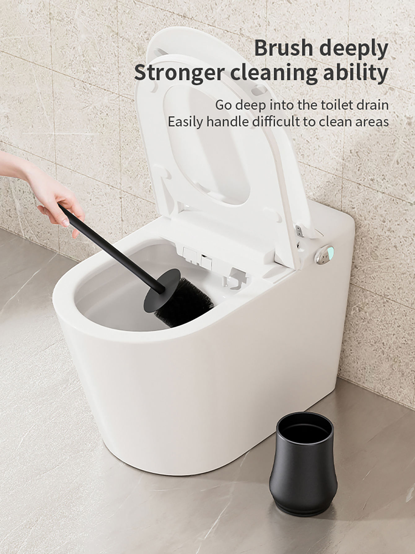 Toilet Base Home Use 360°Toilet Brush With Long Handle For Cleaning Without Dead Angles_voghion.com