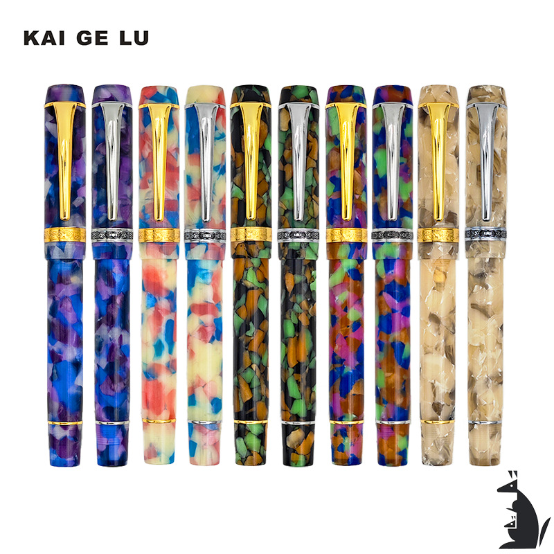 凯格露钢笔世纪大豆腐镀金笔尖成人男士批发女士商务办公硬笔书