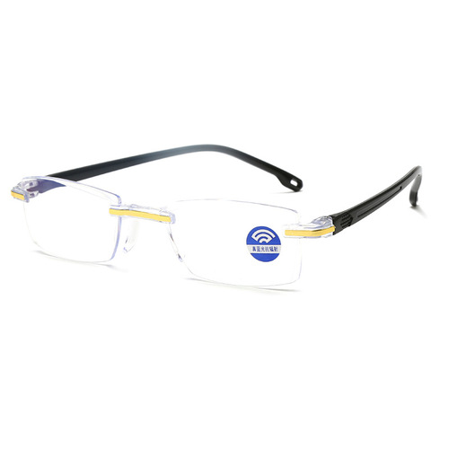 New style simple frameless design glasses anti-blue light smart zoom far and near dual-purpose all-in-one reading glasses