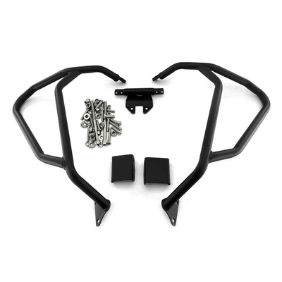 Suitable for Honda CRF1000L crash bars, non-dual body anti-fall upper and lower bars, African twin-cylinder modified bumper accessories (Motorcycle bumper) - upper-guardrail-black-export-quality-thickened