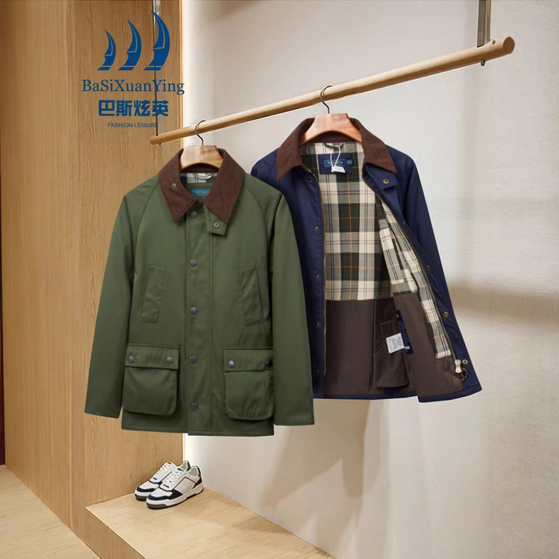 Bass Xuanying 2026 American Retro Hunting Jacket New Style Lapel Coat Trench Coat Gentleman Barn Style Outerwear
