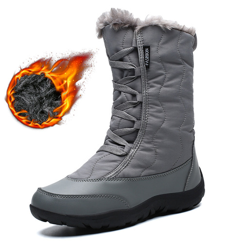 Cross-border winter outdoor anti-ski boots for women in Northeast Snow Country plus velvet and thickening to keep warm ski large cotton shoes wholesale