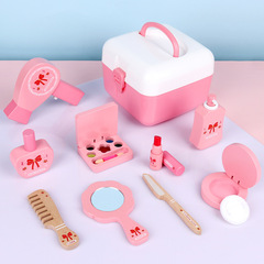 Wooden Children's Simulation Play House Girl Cosmetic Bag Toy Set Dressing Table Barber Bag Birthday Gift Wholesale