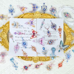 50 Butterfly Jewelry PET Sticker Pack Amazon Cross-border Advanced Color Rich Hand Account Material Waterproof Sticker