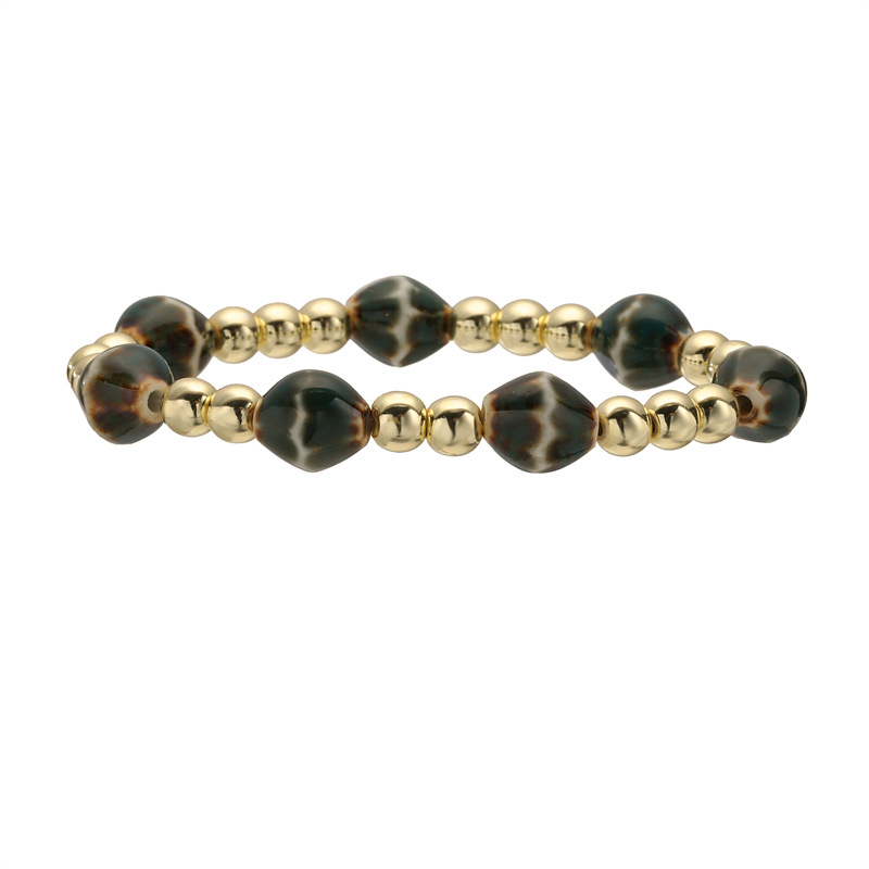 Amazon Cross-border multicolor diamante cerámica con cuentas pulsera moda simple niña pulsera novia regalo al por mayor