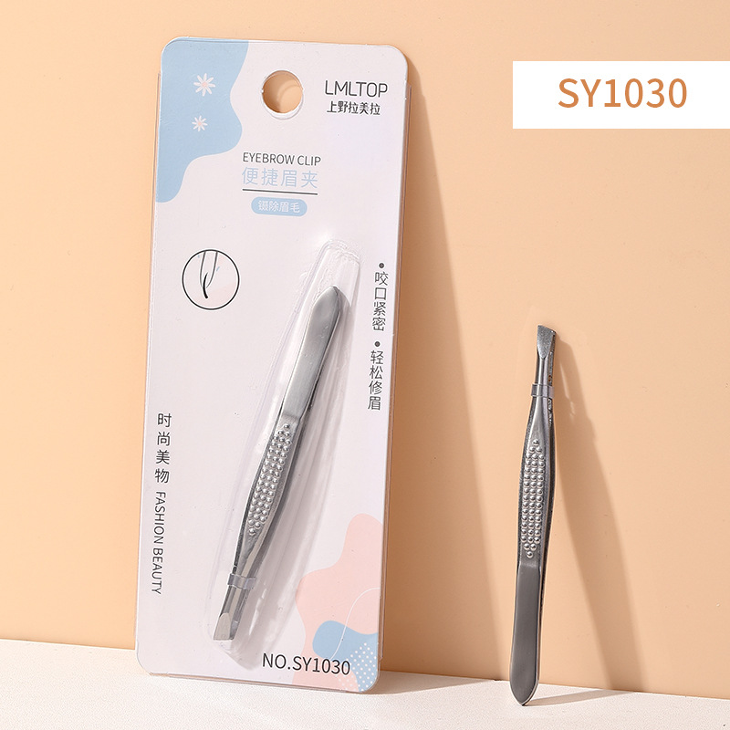 Clip para cejas de acero inoxidable LMLTOP, boca oblicua, pinzas para cejas planas, pinzas para depilarse, clips auxiliares para pestañas postizas, una variedad de colecciones