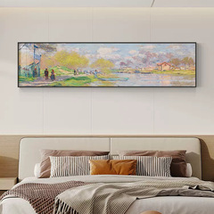 莫奈主臥床頭裝飾畫世界名畫臥室背景牆面掛畫高級感簡約客廳壁畫