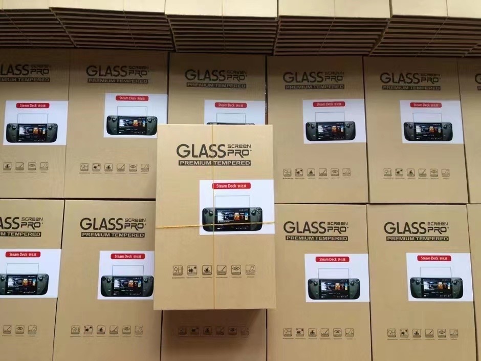Aplicable Steam DeckOLED consola de juegos película templada Steam Deck película de protección de pantalla de mano luz púrpura
