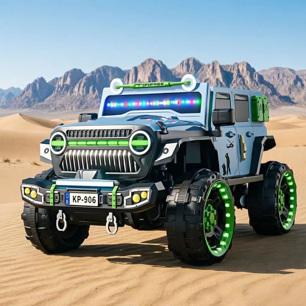 Children's electric car, suitable for adults, boys and girls, four-wheeled remote control car, music, rechargeable, self-driving battery-powered toy car.