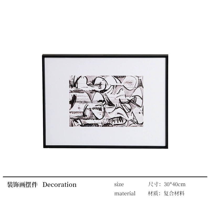 匠十三 Modern light luxury model room living room TV display large flat glass ornaments