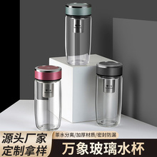 万象单层鹅蛋玻璃杯隔热水杯男士车载高颜值带滤网办公茶杯子批发