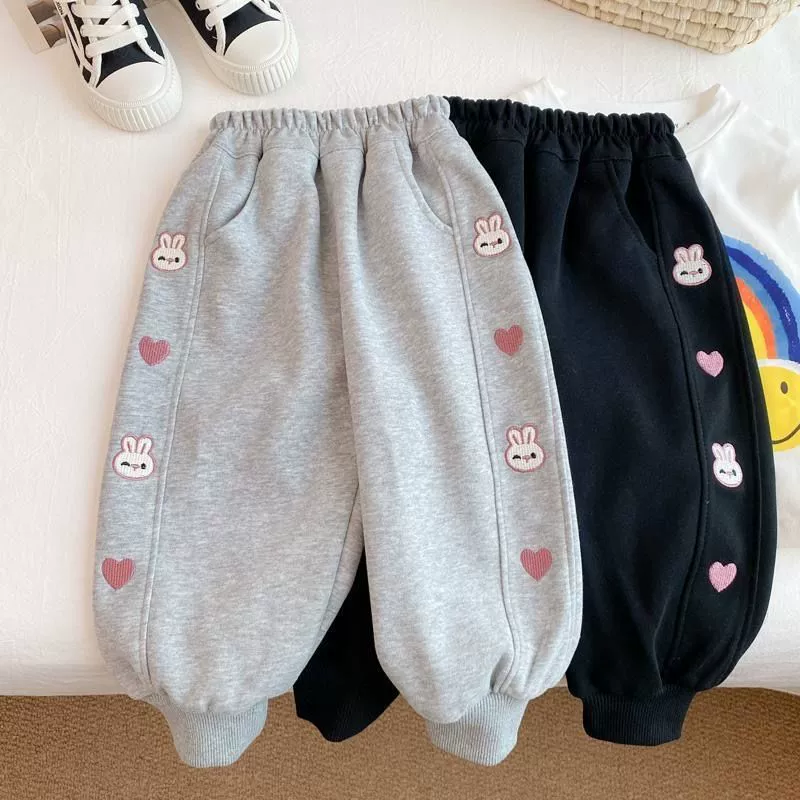 Autumn children's warm velvet trousers girl's