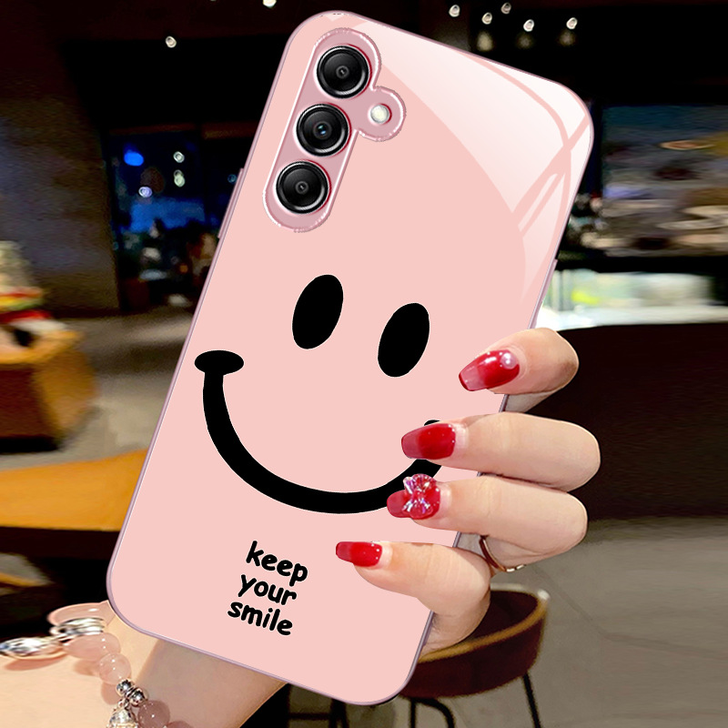 For Samsung A14 Simple wink Smiley A21S Liquid Glass A30 Full Coverage Lens Drop-resistant Advanced Sense Plus