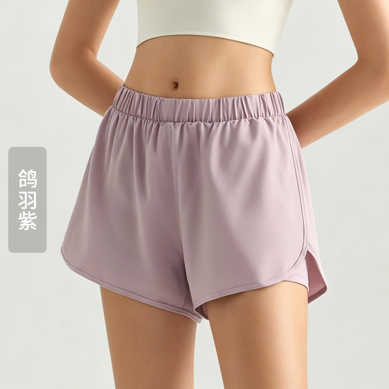 Pantalones cortos deportivos para mujer LAHN, de cintura alta, holgados, pantalones de yoga para correr, pantalones cortos adelgazantes, finos y transpirables para el verano